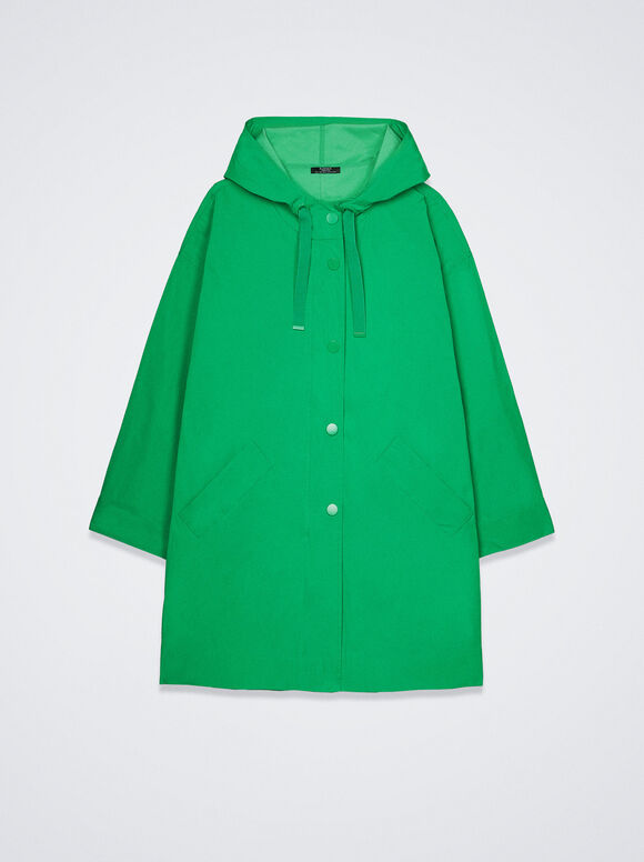 Parka com bolsos e capuz - Verde