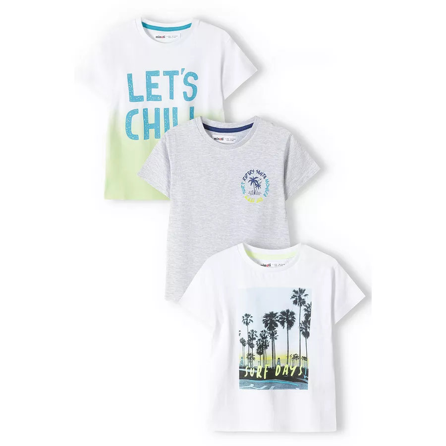 MINOTI 3er-Pack T-Shirts WeißGrauGelb