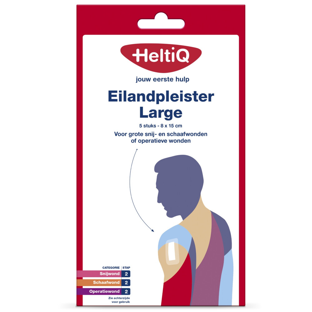 HeltiQ Eilandpleister Large 8 cm x 15 cm5 stuks