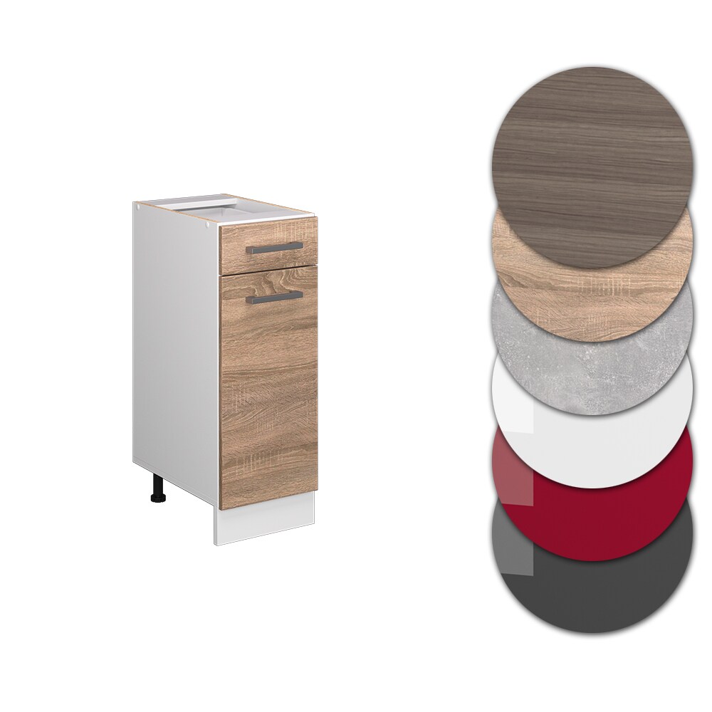 Vicco Schubunterschrank Küchenschrank Küchenzeile R-Line 30 cm Weiß Sonoma Tür Schublade Arbeitsplatte