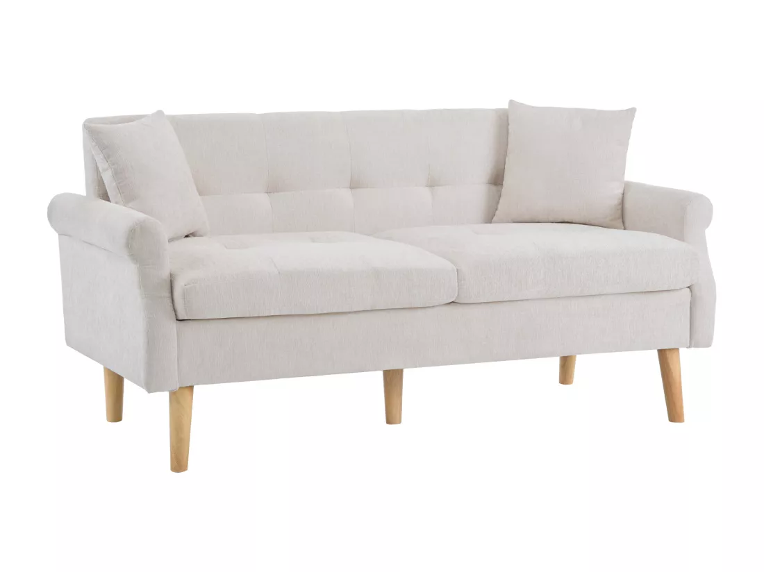 Haobosic - Canapé Double Moderne en Tissu Chenille avec Coussins Épais et Pieds en Bois Massif, Design Ergonomique - Idéal pour Salon, Chambre