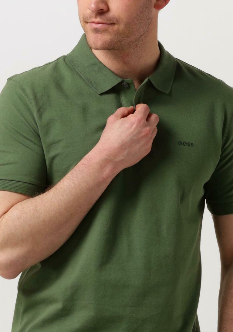 BOSS donkergroene boss polo pallas