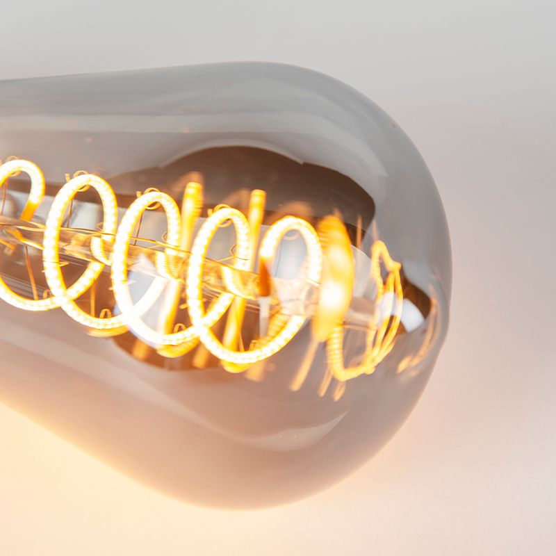 E27 dimbare LED gedraaid filament lamp smoke ST64 4W 136 lm 1800K