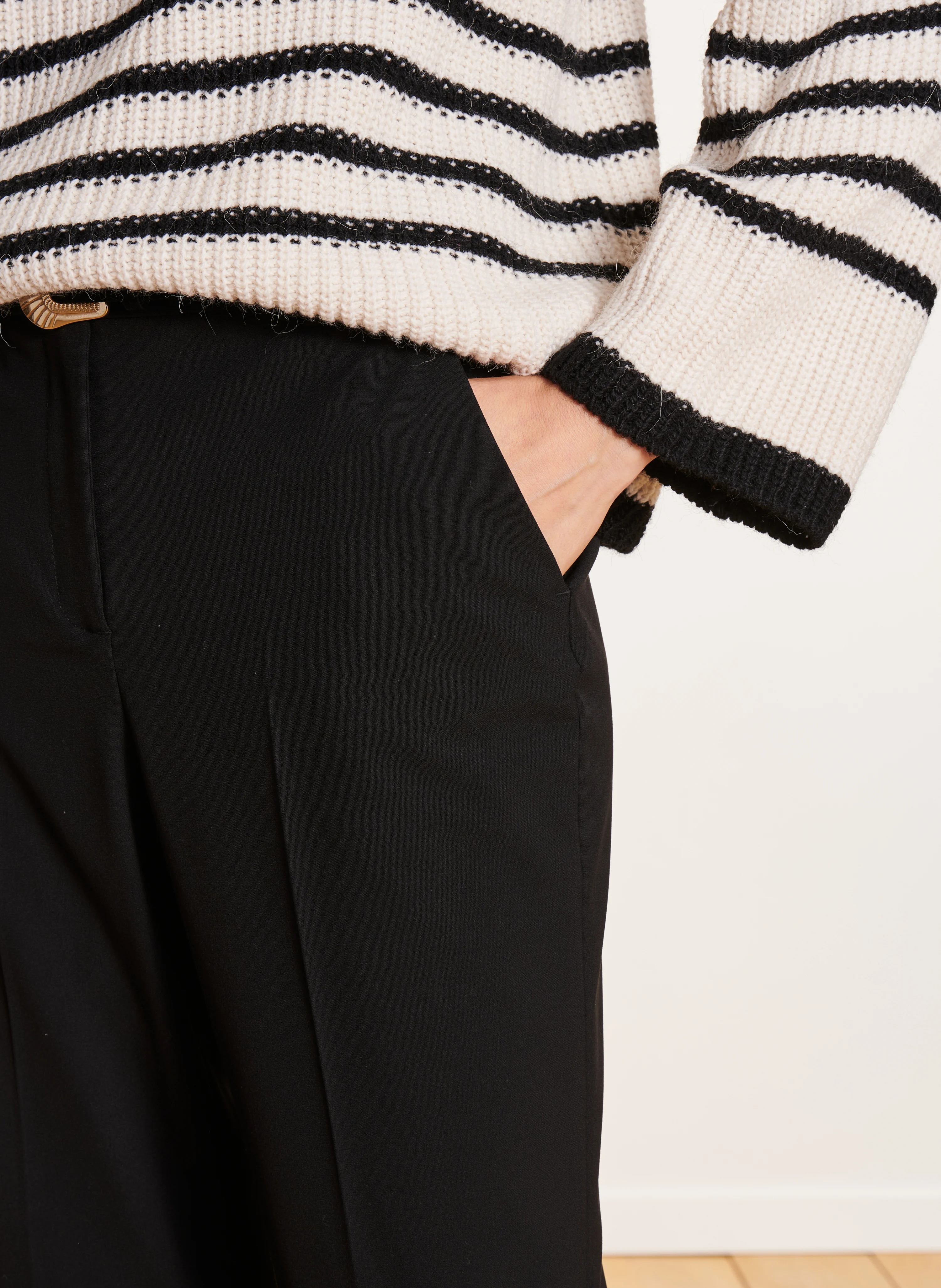 Pantalon cigarette coupe droite | Noir