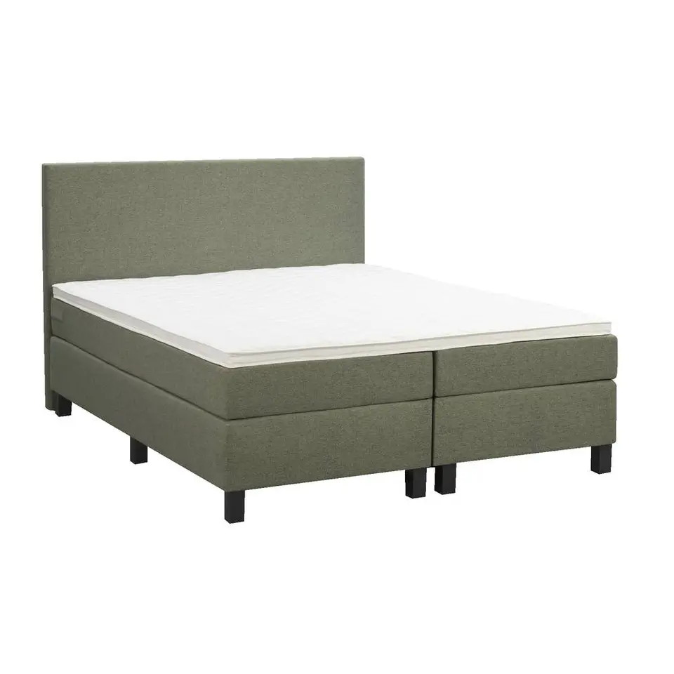 Boxspring Liv egaal - groen - 180x200 cm - vierkante poot