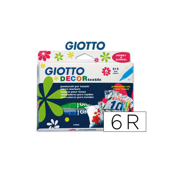Giotto Marcadores Decor Textile 6 un.