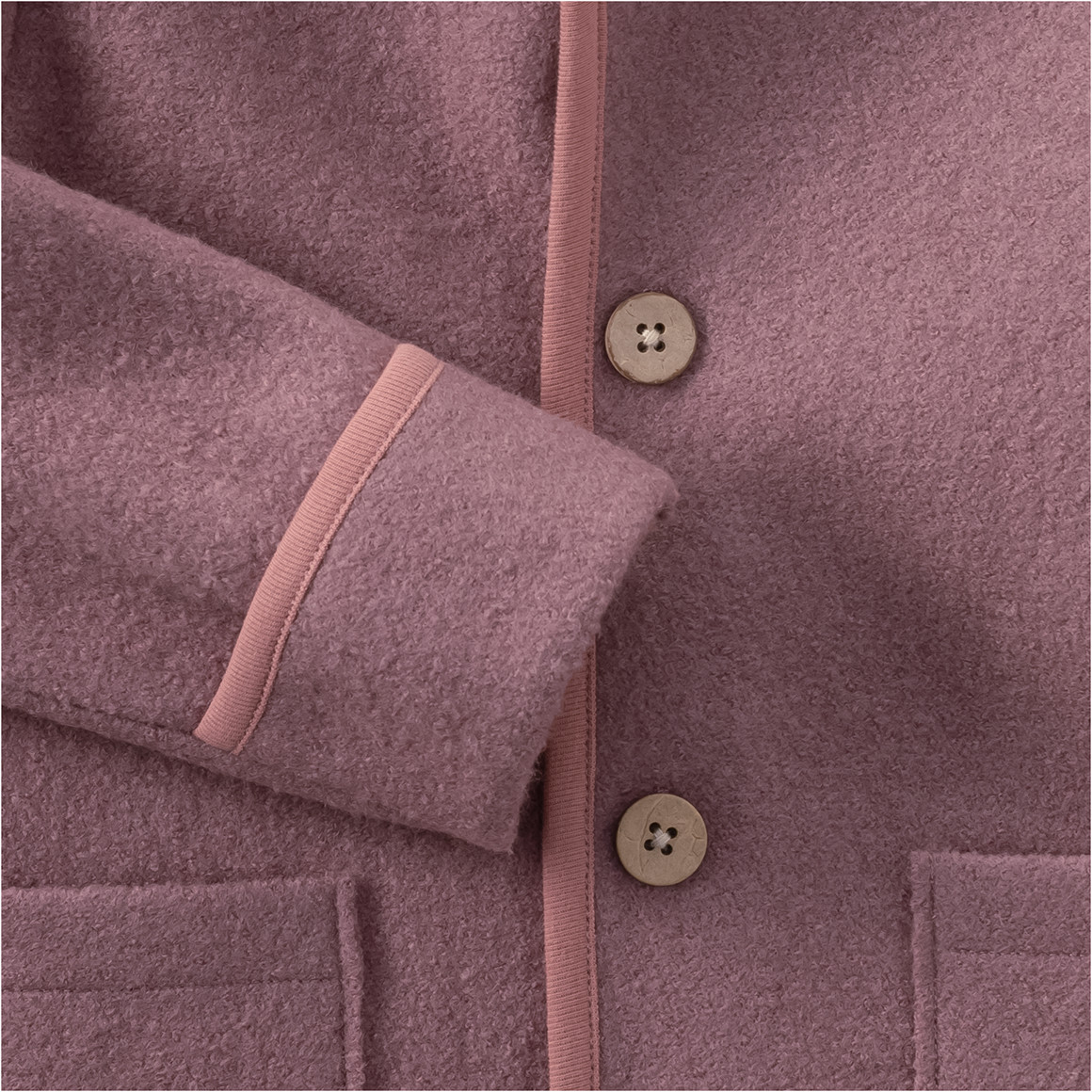 Topomini Pure Collection Baby Wollwalk-Jacke mit Umschlagbündchen rosa