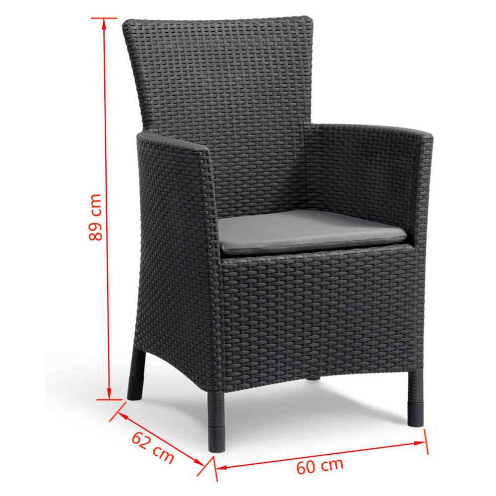 Chaise de salle à manger de jardin iowa graphite 215526