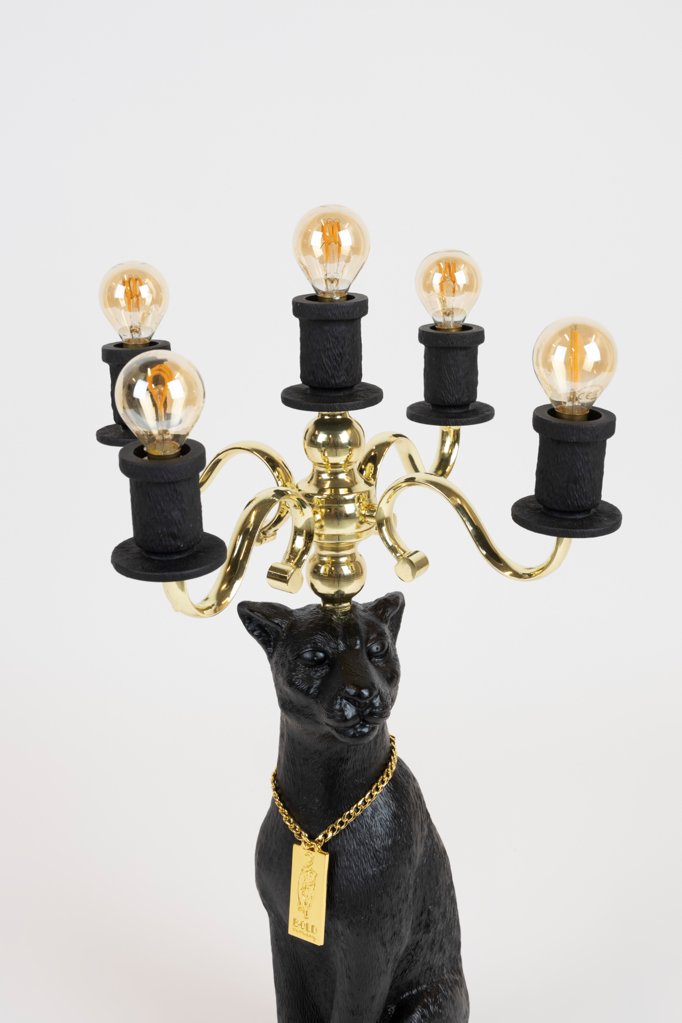Bold Monkey vloerlamp Proudly Crowned Panther Bold Monkey Proudly Crowned Panther Vloerlamp Zwart