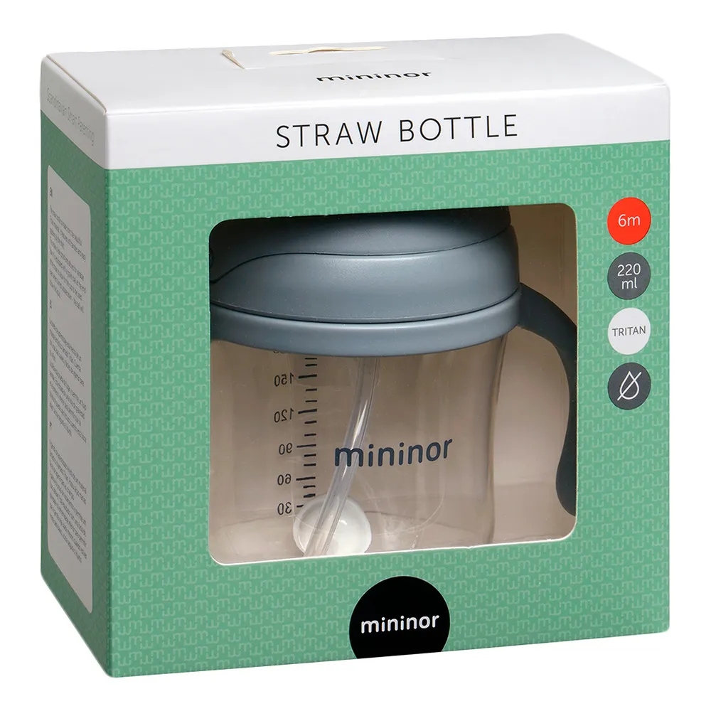 Mininor Sugerørskop Tritan 220ml - grå