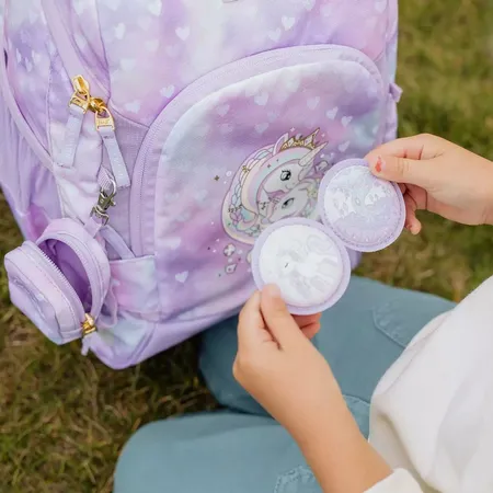 Beckmann Mini Rucksack mit Buttons, Unicorn Princess Purple