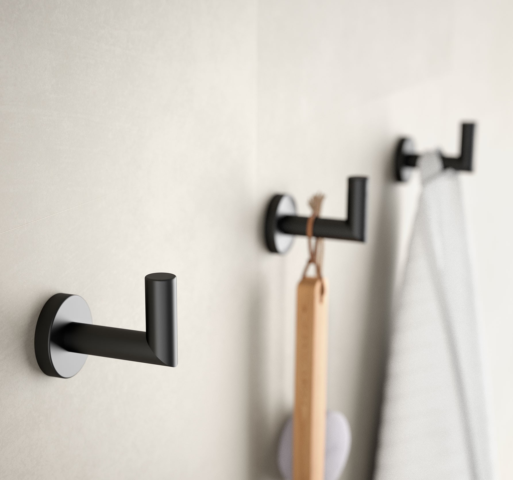 Muebles Line handdoekhaak mat zwart