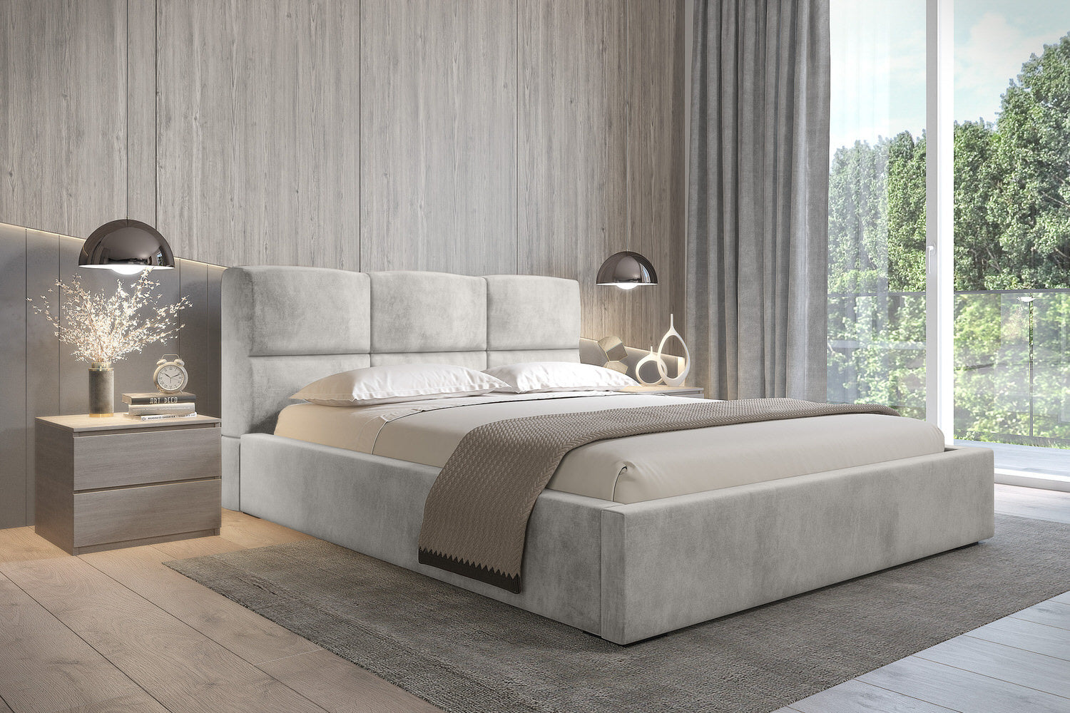 Trae Mobler Porto 180 x 200 cm Gestoffeerd Bed Pearl