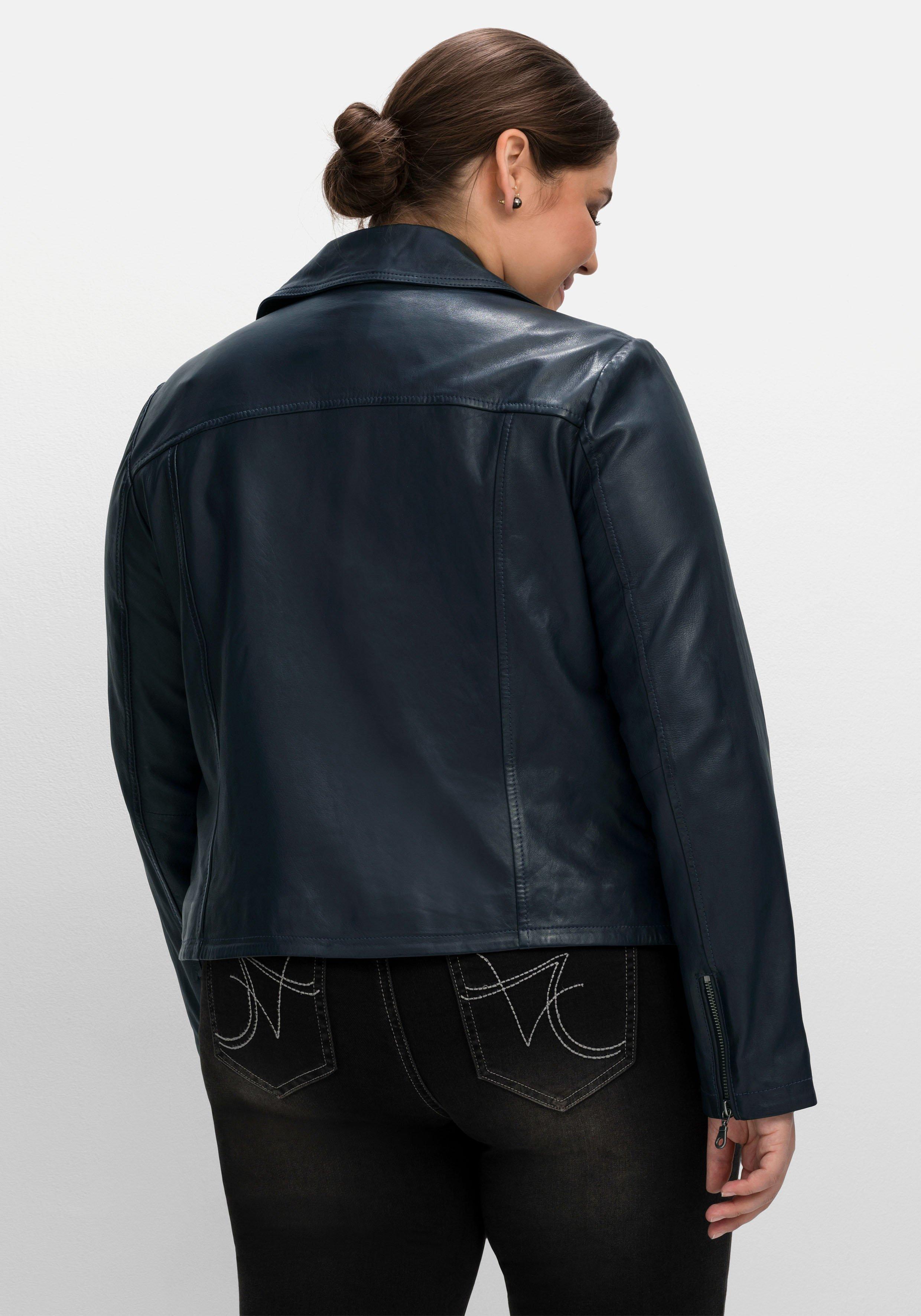 Kurze Lederjacke aus Lammnappa, im Biker-Stil