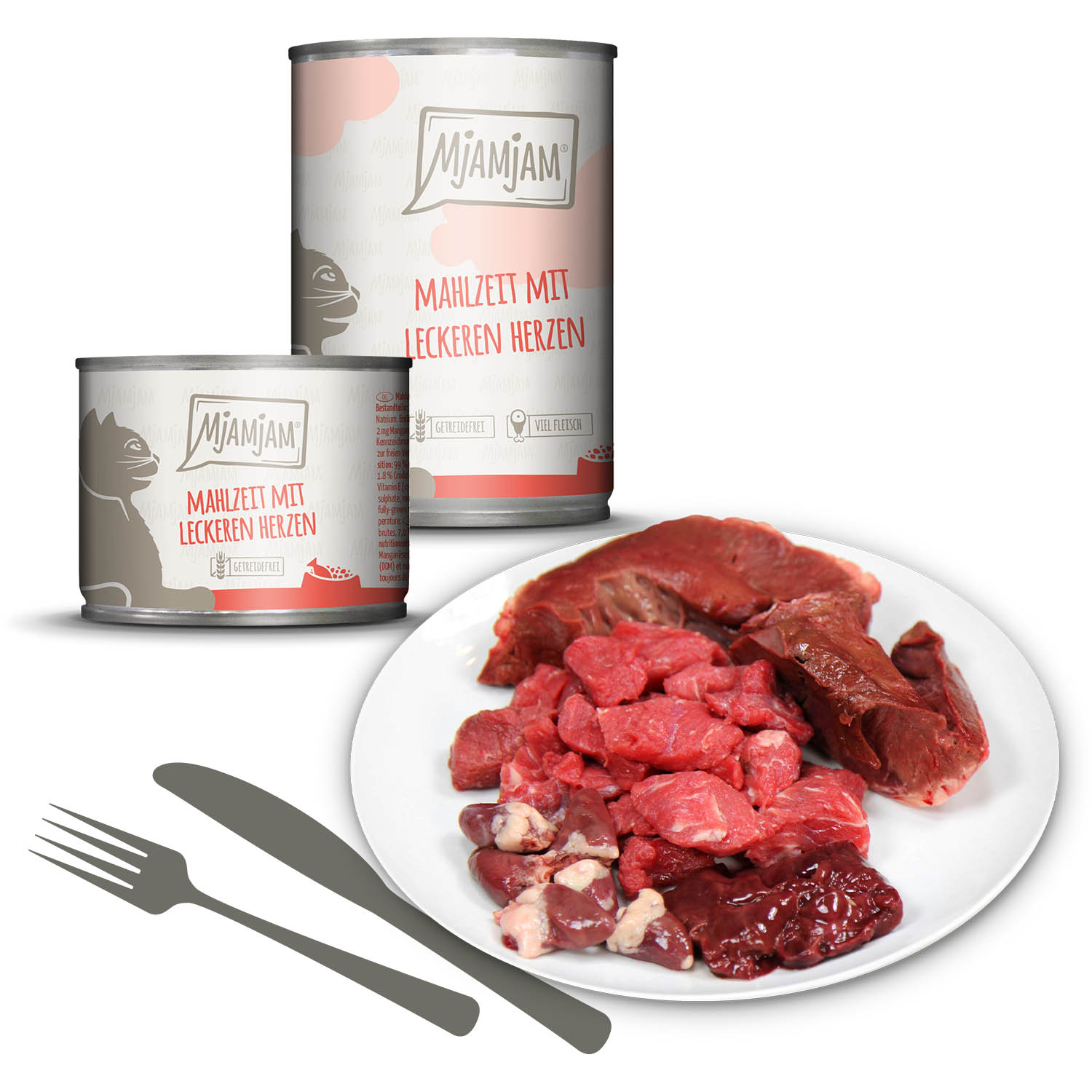 Mahlzeit mit leckeren Herzen