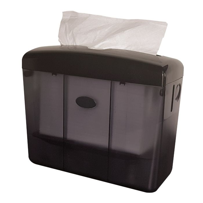 Dispenser handdoek papier staand zwart tafelmodel voor multifold handdoekjes (430153)