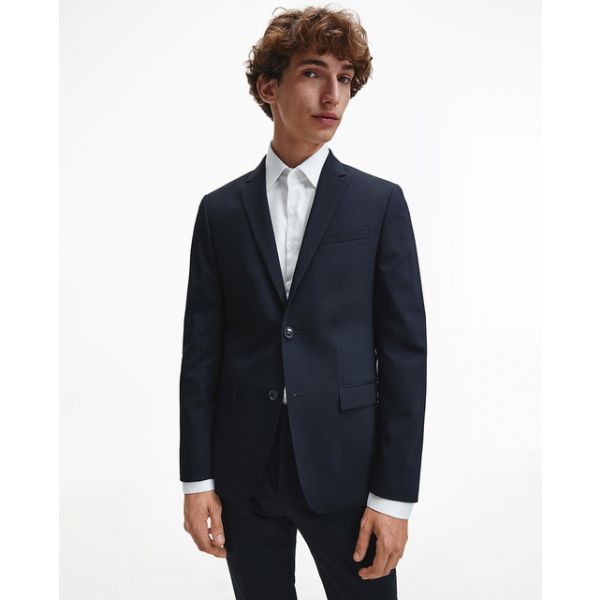 Calvin Klein Casaco Fato Slim Liso Azul-Marinho 54