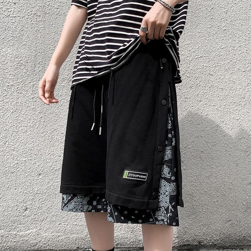 DuckleBeam - Hoge taille bedrukte shorts met knoopjes