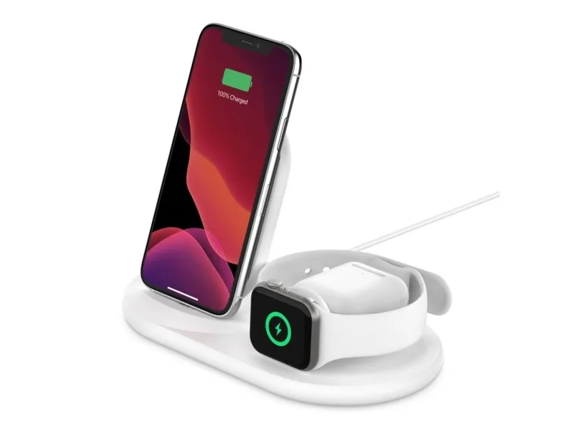 Belkin BoostCharge - Trådløs opladningsstander - 7.5 Watt - sort - for Apple AirPods; AirPods Pro; iPhone 11, 12, 7, 8, SE, X, XR, XS, XS Max; Watch