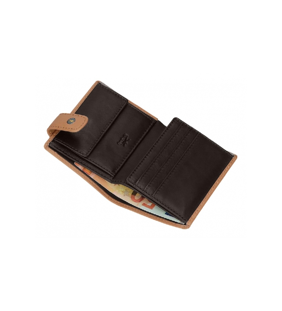Carteira vertical Reebok Switch com fecho de clique, marrom