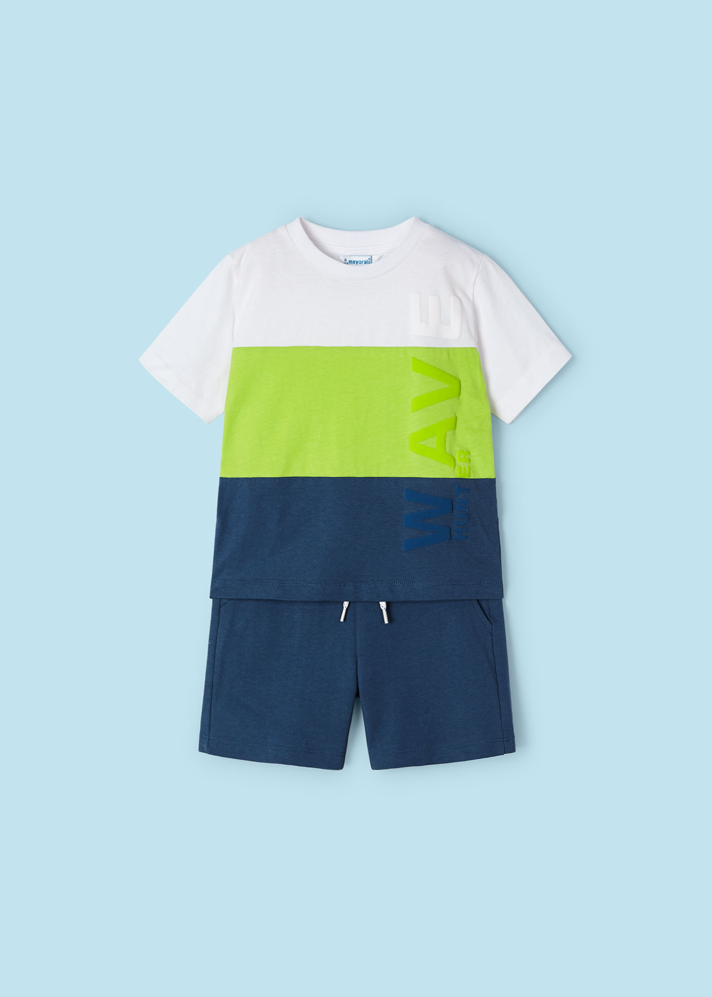 Conjunto de duas peças Better Cotton com blocos de cores para meninos, cor páprica.