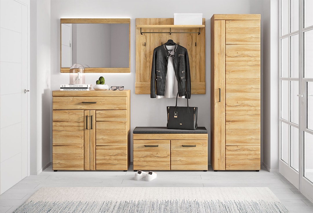 Garderobenbank Cortina 93x47x38 cm Eiche-Grandson-Dekor