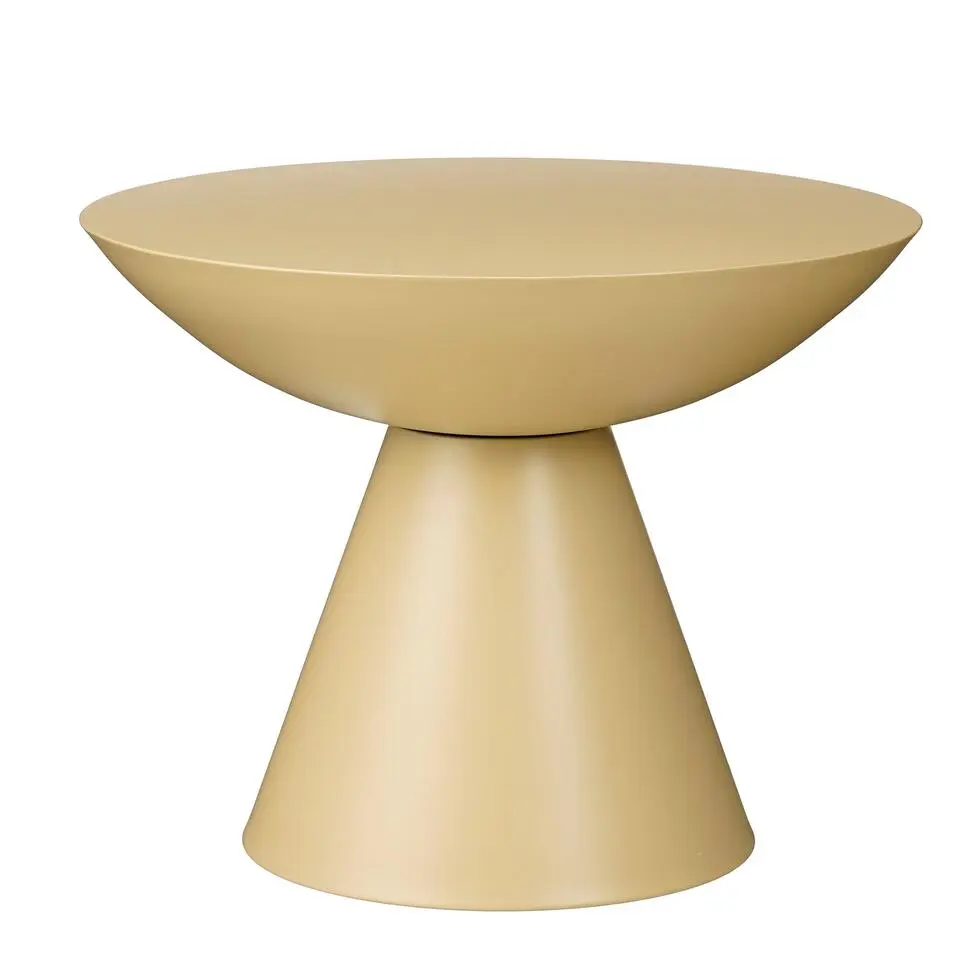 Mica Decorations Celise Bijzettafel - H44 x Ø59 cm - Metaal - Beige