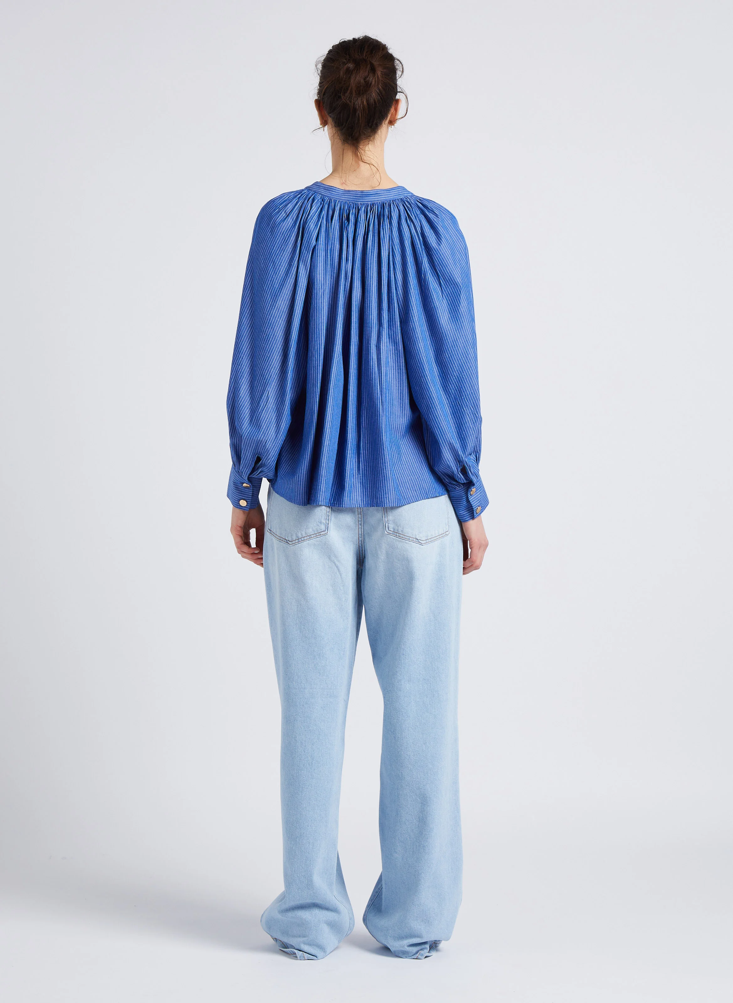 DAWN - Jean large en denim délavé | Bleu