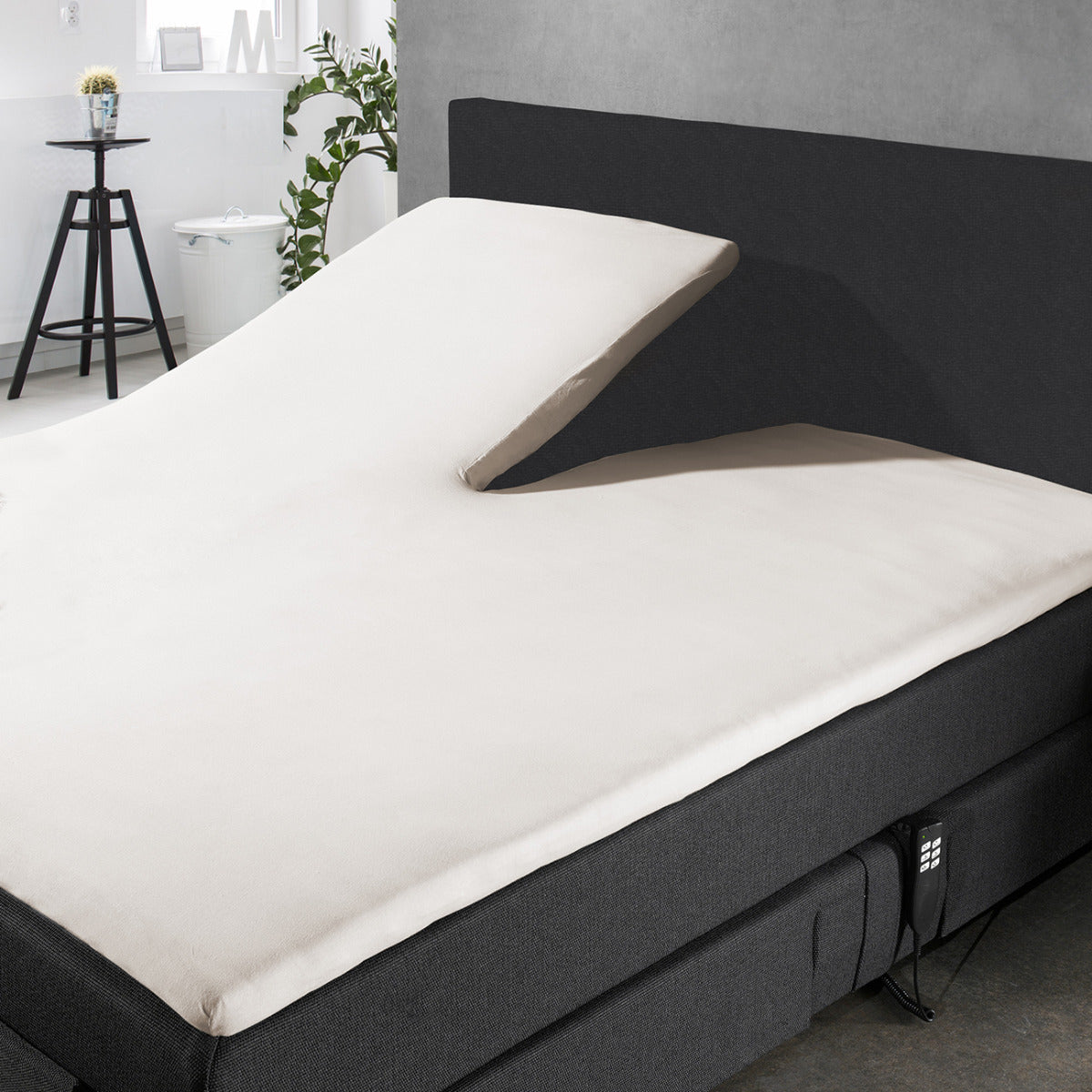 Eleganzzz Splittopper Hoeslaken Jersey Katoen Stretch - ivoor