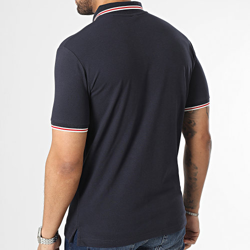 Polo Manches Courtes 3-Col Tipping Solid Pique 2003170 Bleu Marine