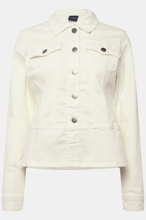 Jeansjacke, Hemdkragen, Zierbänder, Langarm