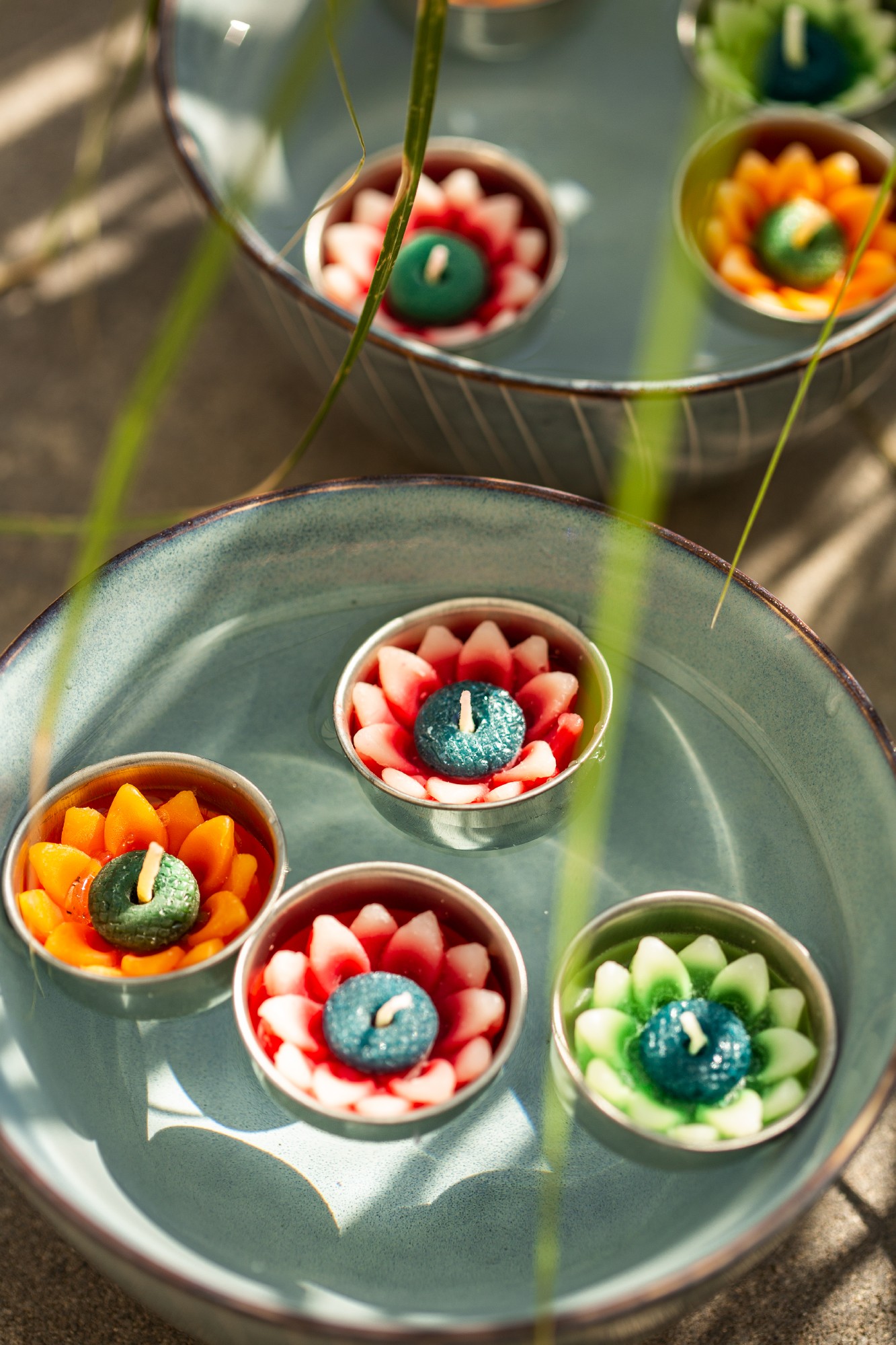 10er Teelichter-Set 'Sunflower-Mix', multicolor von fischer's lagerhaus