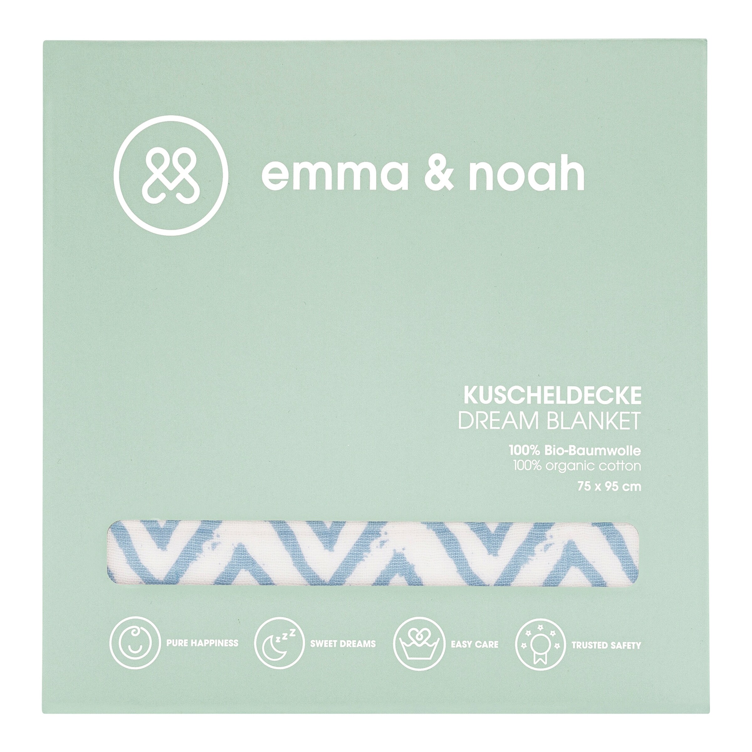 emma & noah Babydecke 75x95 cm Rauten blau