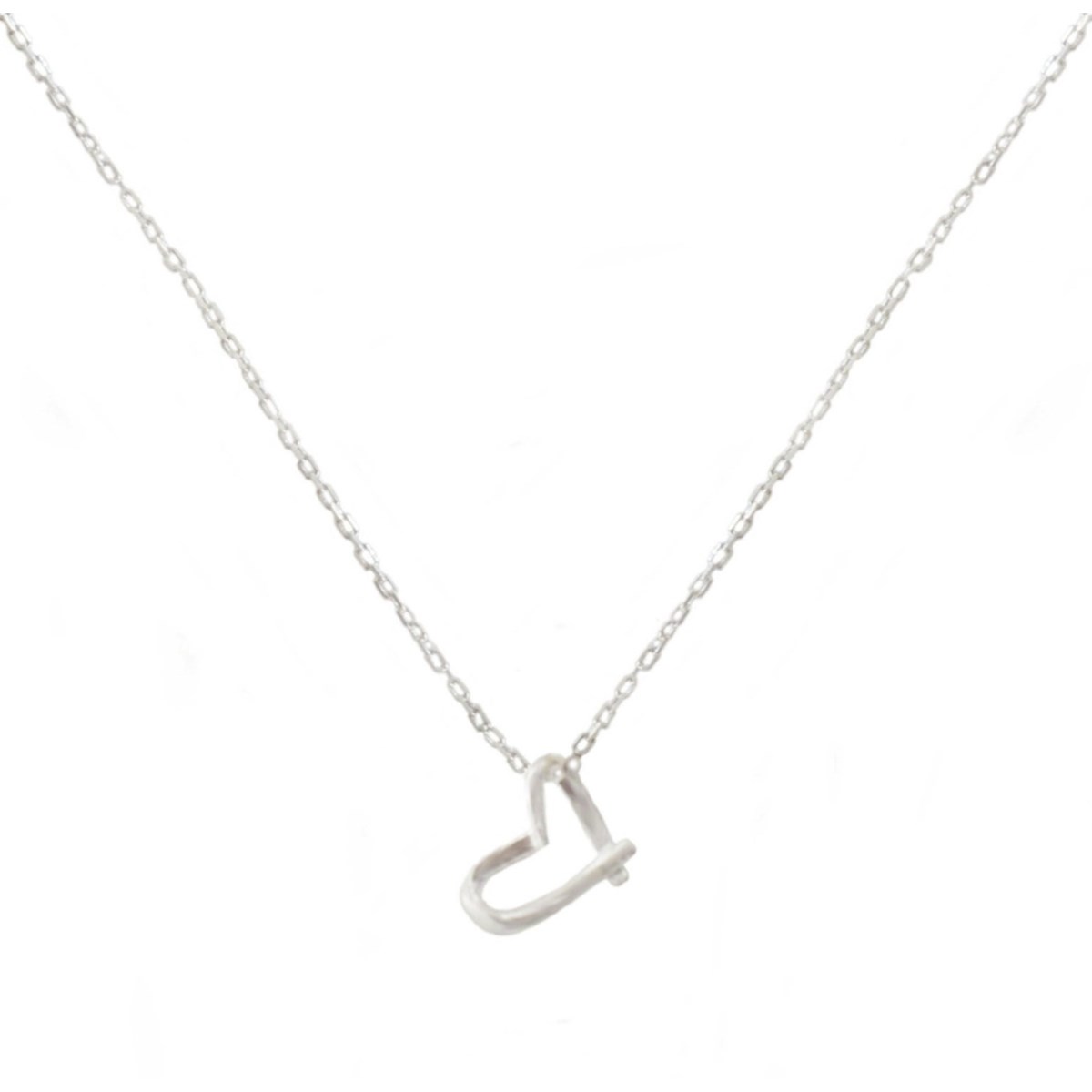 Collier délicat médaille coeur argent 925
