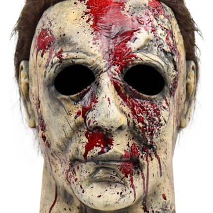 Latex Grusel Maske Halloween Gesichtsmaske Kostüm Zubehör Motto Party Accessoire Fasnachts Foto Requisite - Blutiger Michael Myers