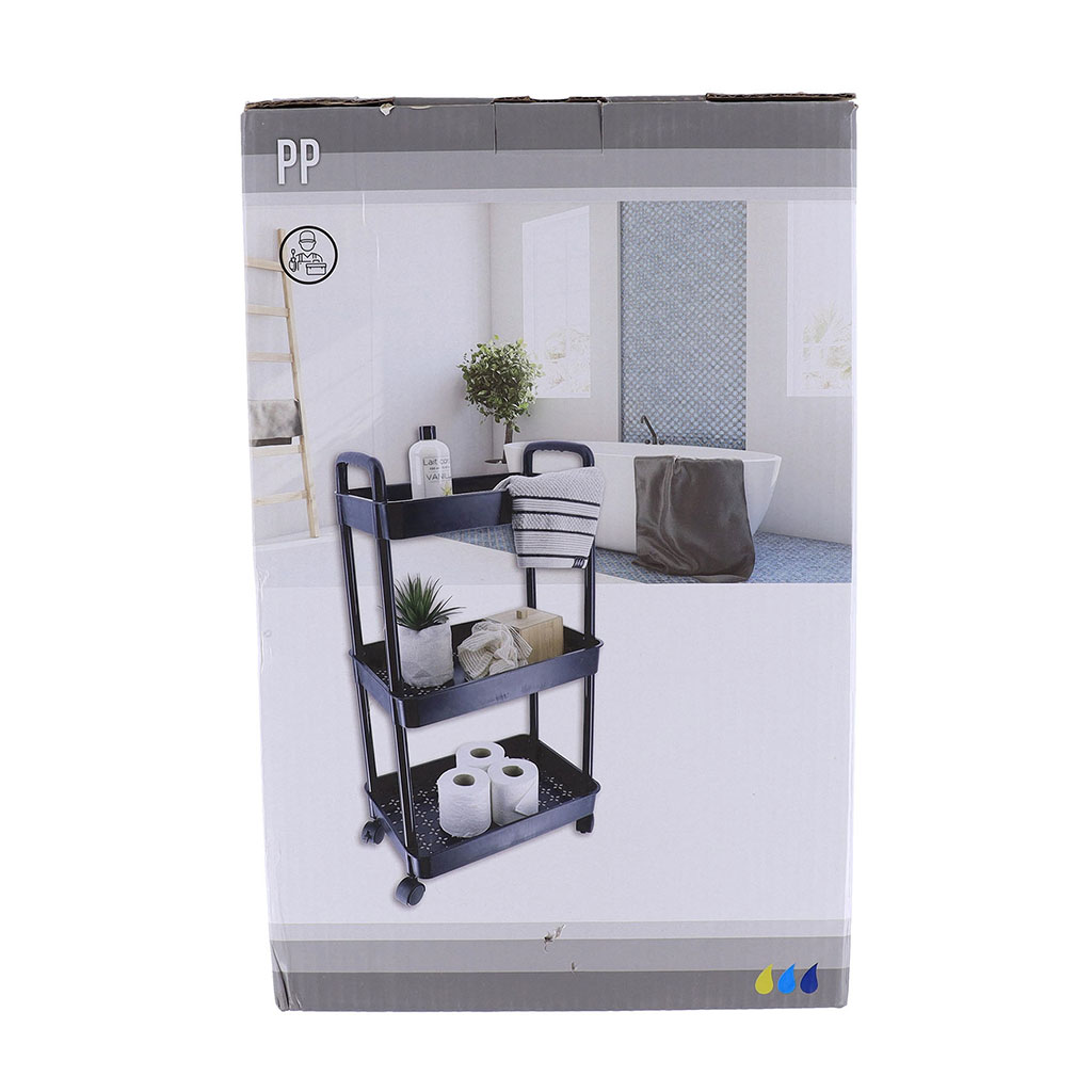Desserte noire 3 niveaux H 77cm