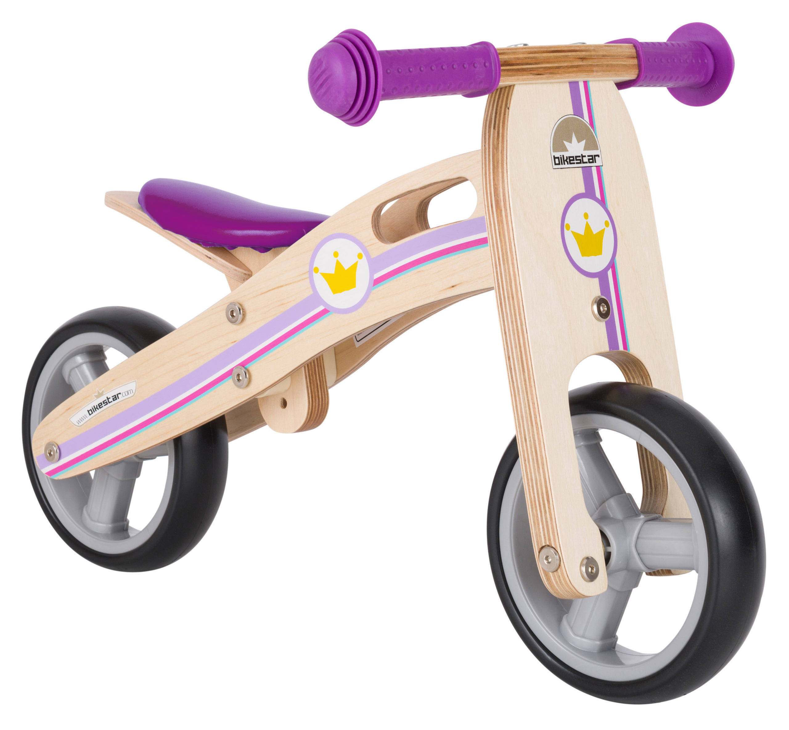 BikeStar mini loopfiets 2 in 1, hout, lila