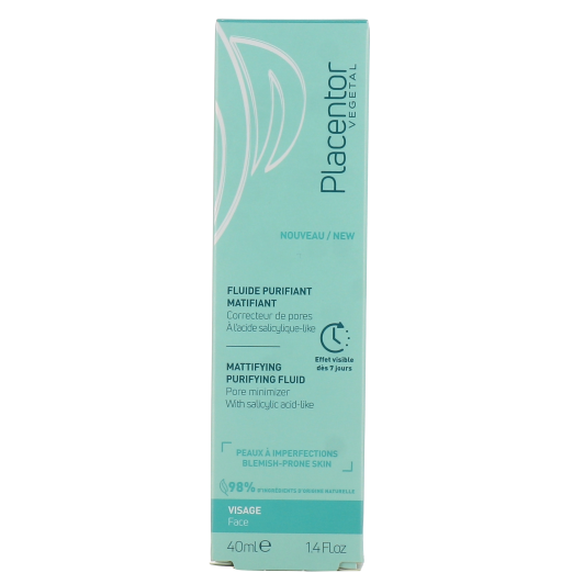 Placentor fluide purifiant matifiant - Peau mixte, grasse, acnéique