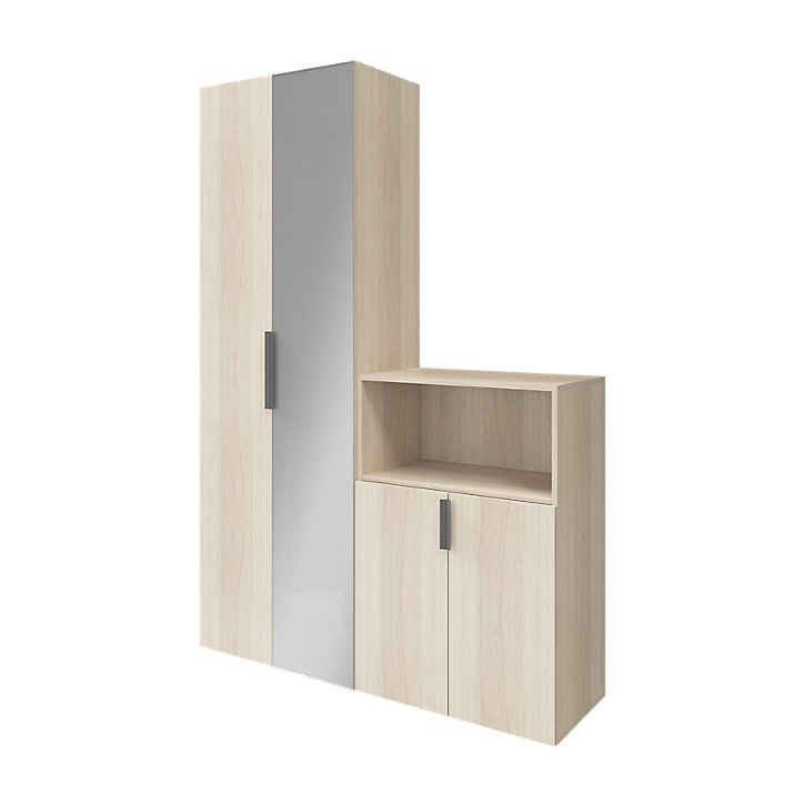 Lot de 2 poignées grises mates en acier GoodHome Atomia H 2,1 x L 29,3 x P 3,4 cm