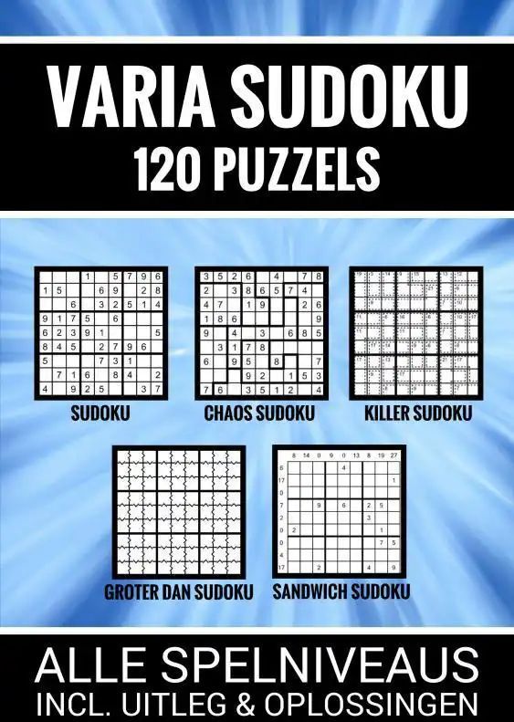 Puzzelboek - Sudoku Mix - 120 Puzzels - Paperback - A5 Formaat