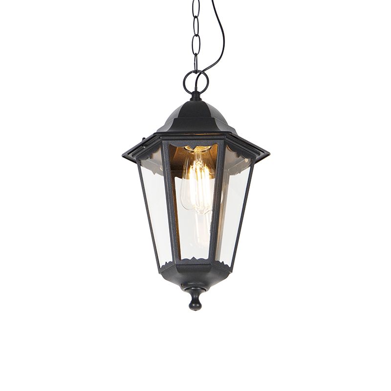 Klassieke buiten hanglamp zwart IP44 - Havana