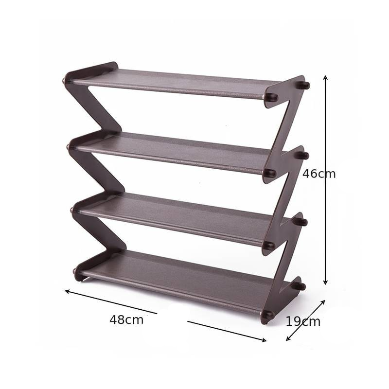 (48x46cm) Schuhregal Aufbewahrungs Regal Organizer Ablage für Hausschuhe / Bücher / Deko - Braun