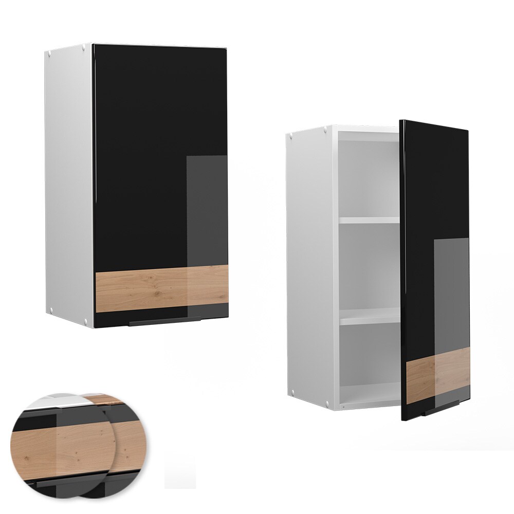 Vicco Hängeschrank Küchenschrank Küchenmöbel Fame-Line Weiß Schwarz Eiche 40 cm modern Hochglanz