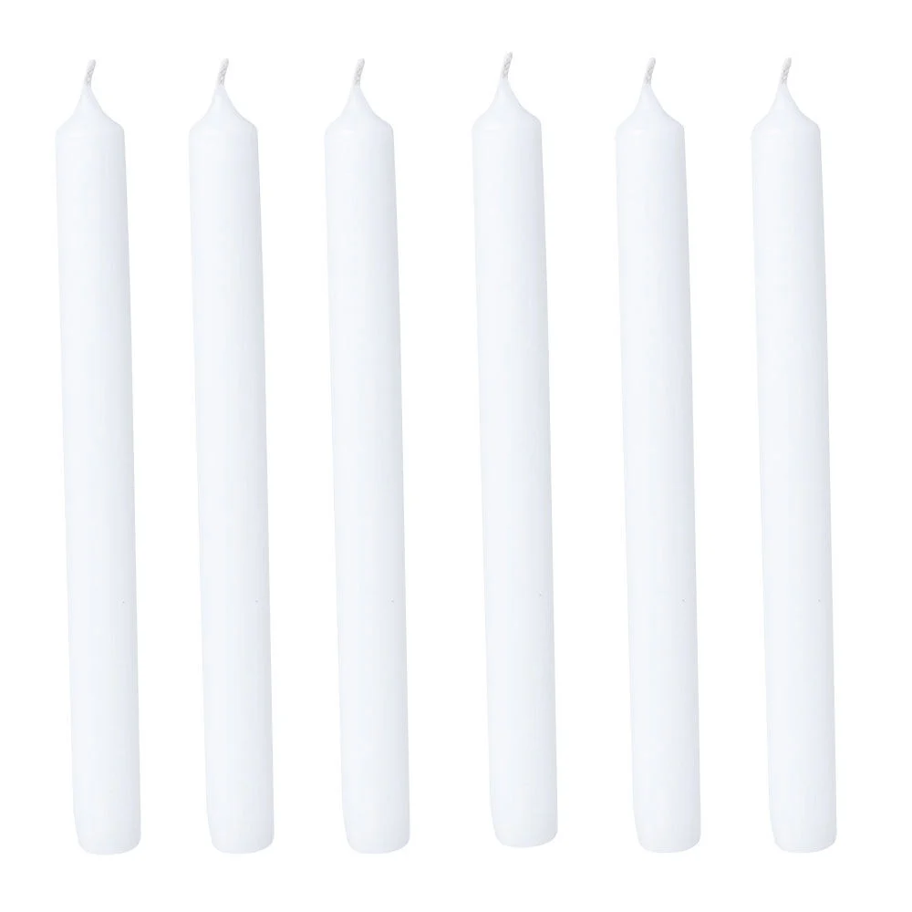 Bougie chandelle blanche Ø2xH25 cm x6