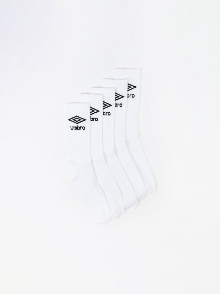 Pacote com 5 pares de meias Umbro x Lefties - Brancas