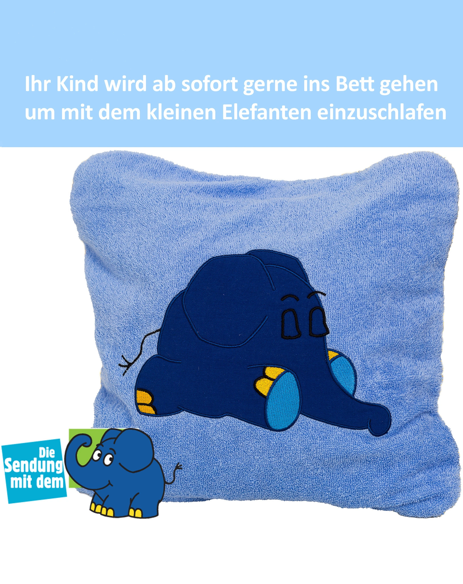 Kissenbezug ELEFANT (40x40) in blau