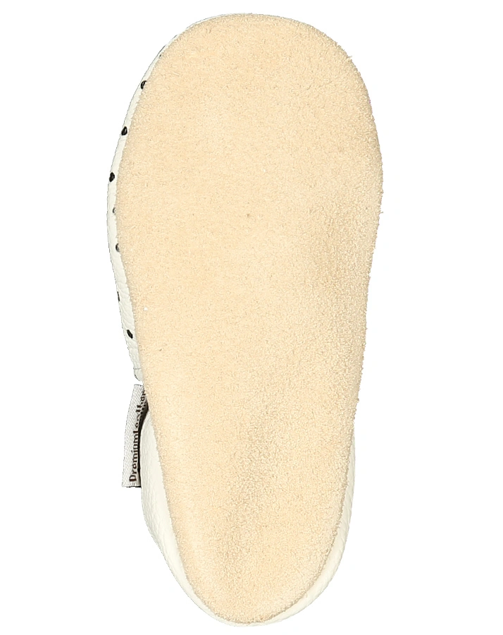 Krabbelschuhe CLASSICZ POLKA DOTS mit Schleife in weiß