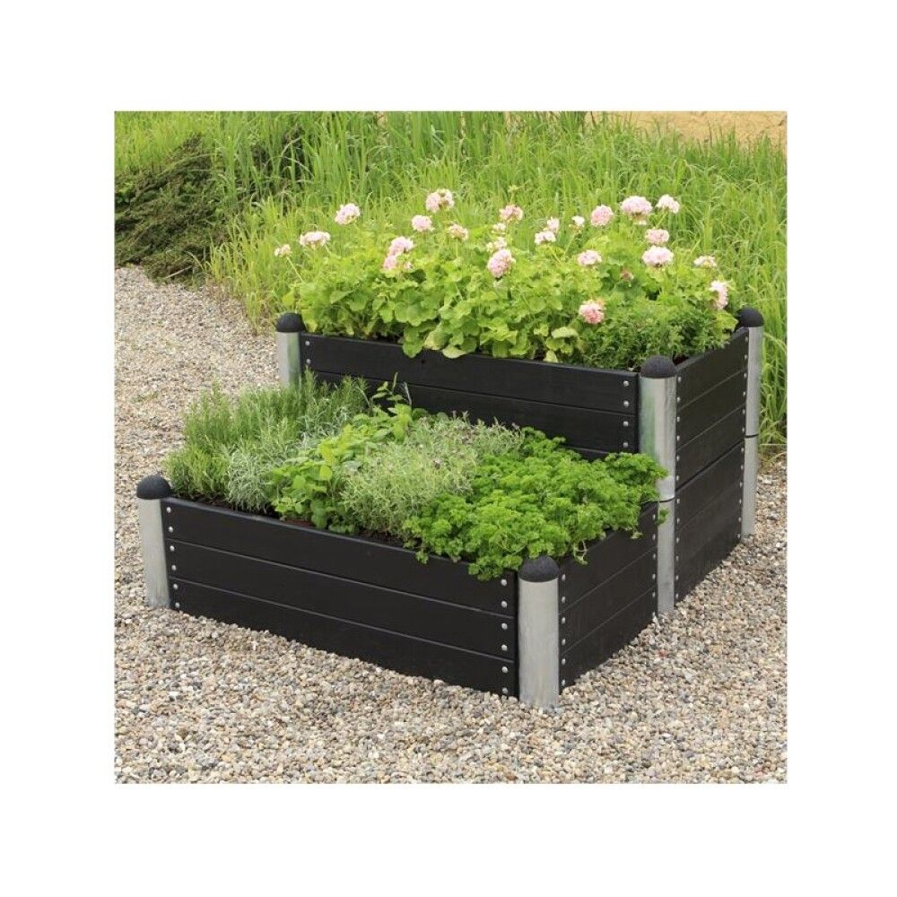 PLANTEKASSE PLUS PIPE SVART 140X80X36 CM