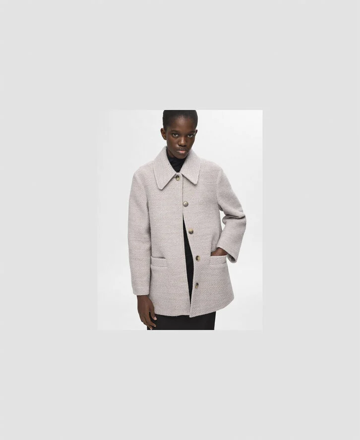 Selected Femme SLFADA WOOL JACKET Dove/melange