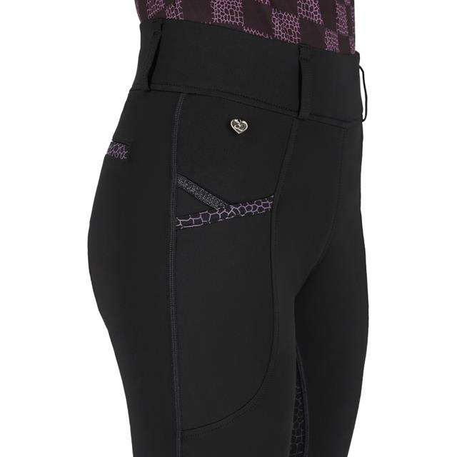 Paardrijlegging QHP Lize Full Grip Kids Zwart
